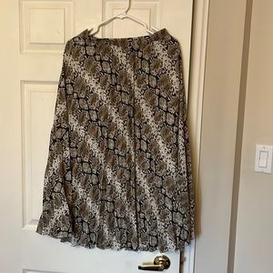 Pleated Snakeskin Skirt